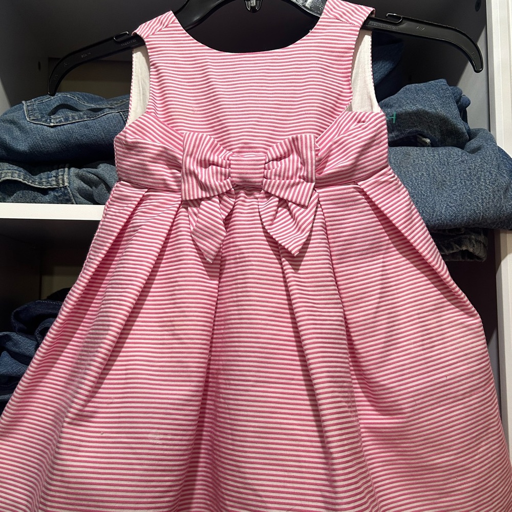 Pink Striped Bow-Front toddler Dress